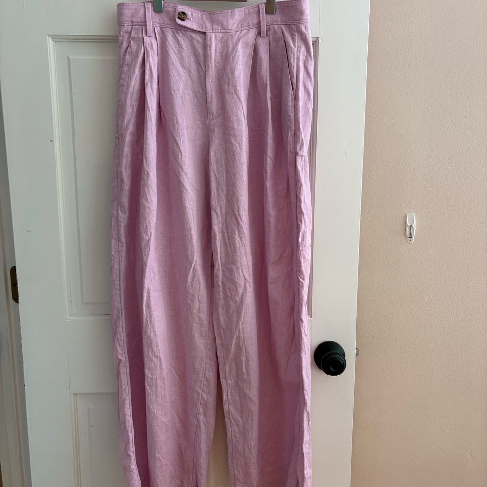 Banana Republic lilac pleated trousers Wide-Leg High-Waisted